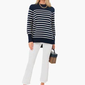 TUCKERNUCK  Navy Stripe Bar Harbor Sweater M